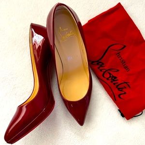Christian Louboutin patent leather burgundy pumps size 36
